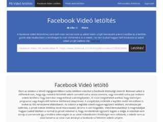 Részletek : Facebook videó letöltés online